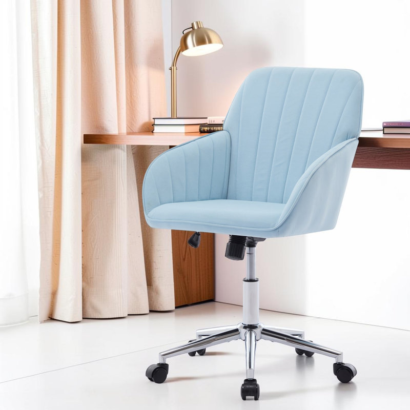  Chaise de bureau pivotante et ergonomique Danita, Lilas, Argent argent