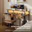 L-Shaped Steel Computer Desk with Built-In Electrical Outlet-1998855758