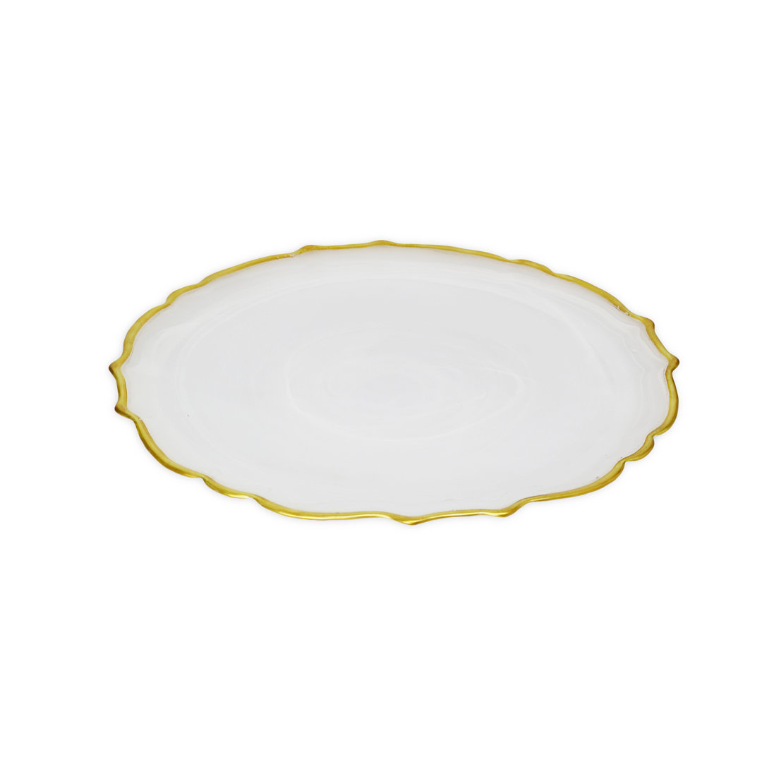 Tewksbury Alabaster Trim Salad Plate (Set of 4) House of Hampton® 