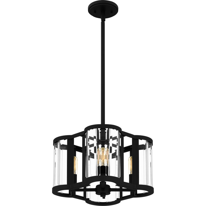 Luminaire suspendu géométrique 4 lumières Astri, Noir mat