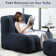 Chenille Standard Bean Bag Set Upholstered Compressed Bean Bag Chair With One Removable Ottoman