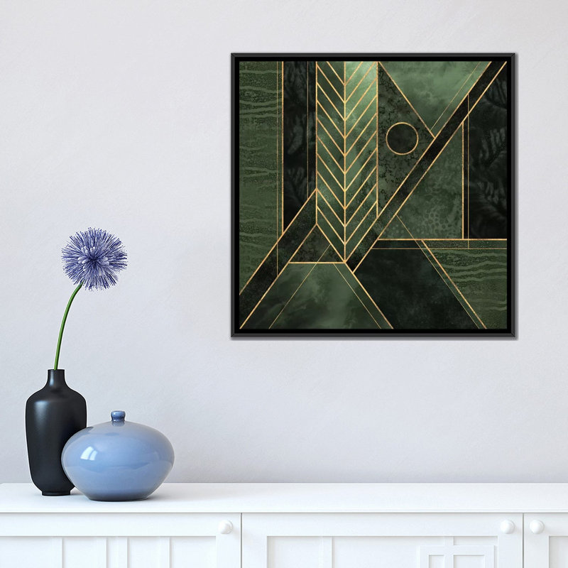 " Modern Wild II " by Elisabeth Fredriksson, 18" H x 18" W x 1.5" D, Black Floater Framed Canvas, No Mat