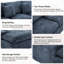 Canapé modulaire Cloud de 107,9 po sans dossier avec coussin à double couche, poches latérales, conception à combinaison libre pour le salon-409988600