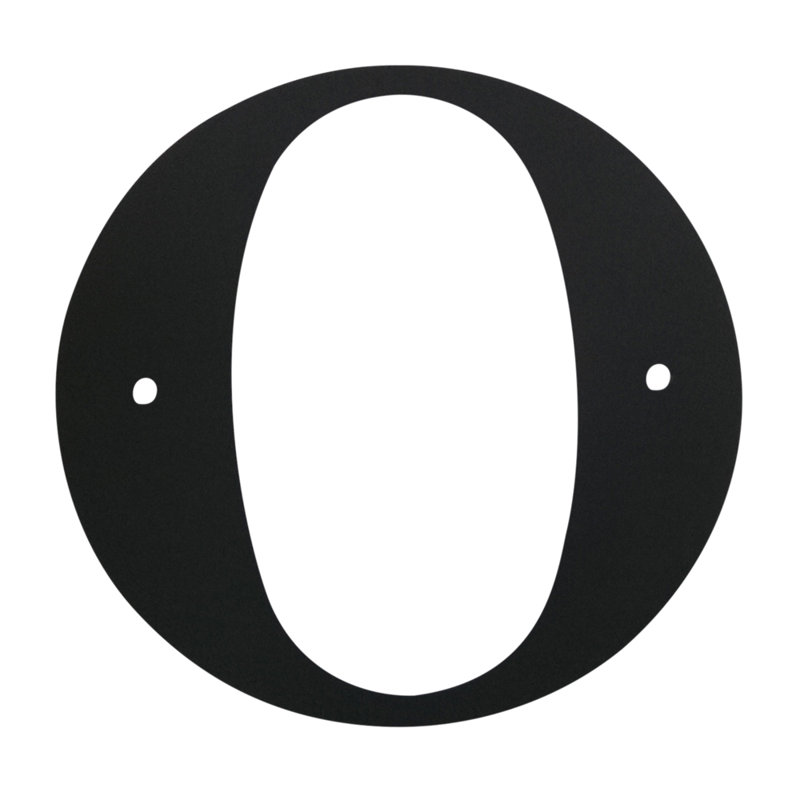 Metal Surface Mount House Letter, 12" H x 12.25" W x 0.08" D, O