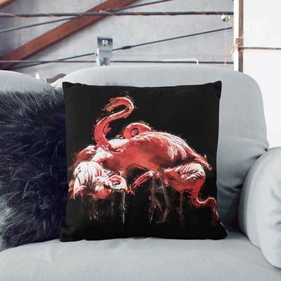 Pink Flamingos Cushion with Filling