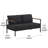 Annegriet Aluminum Frame Loveseat with Teak Arm Accents and Plush Cushions-804560658