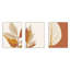 Ensemble de 3 panneaux décoratifs muraux à motif de feuilles abstraites Boho, terre cuite et or
