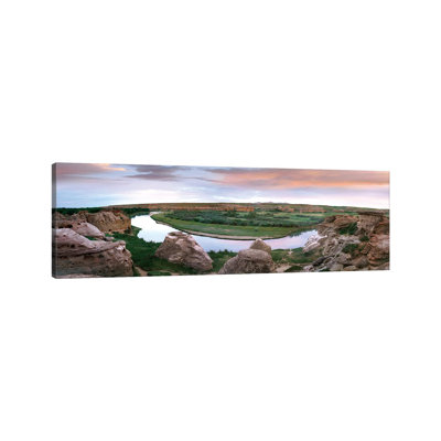 Bend In The Milk River, Writing-on-Stone Provincial Park, Alberta, Canada by Tim Fitzharris - Wrapped Canvas Panoramic Print