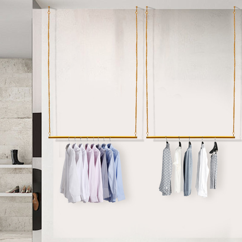 Mercer41 47.24 Adjustable Chain Garment Rack 2pcs Clothing Hanging Rack ...