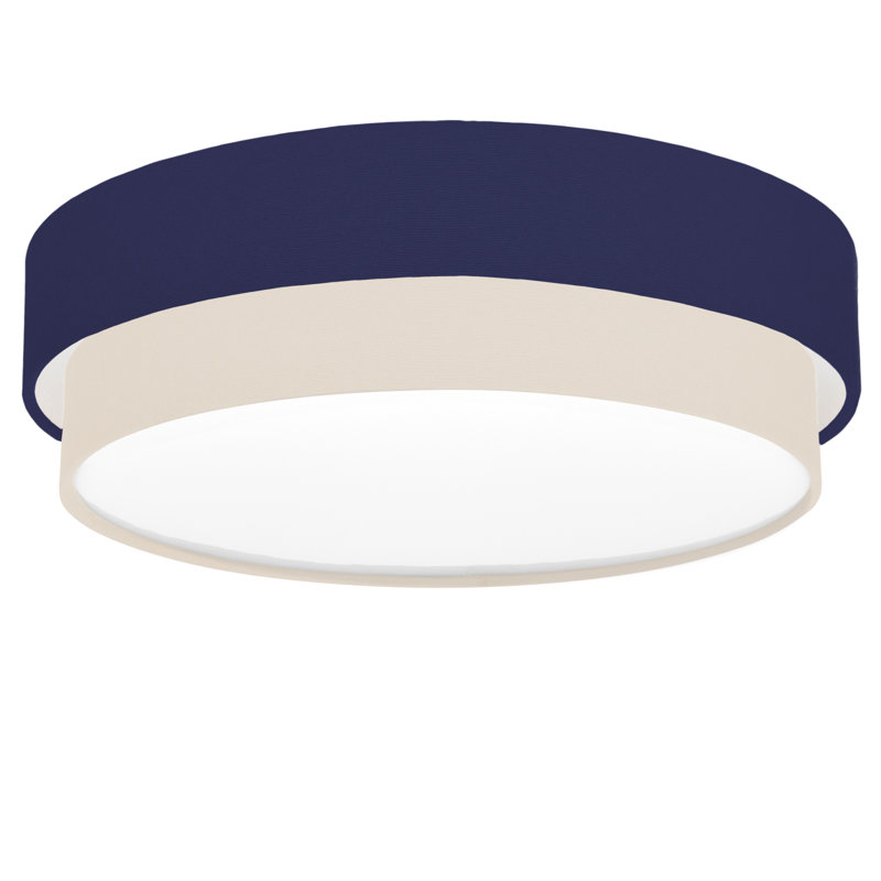 Avory Flush Mount, Navy Blue / Ecru