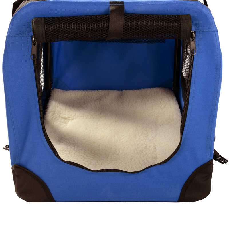 Chorley Collapsible Soft-Sided Crate with 1 Door, Large (52 cm H x 52 cm W x  70 cm L), Blue