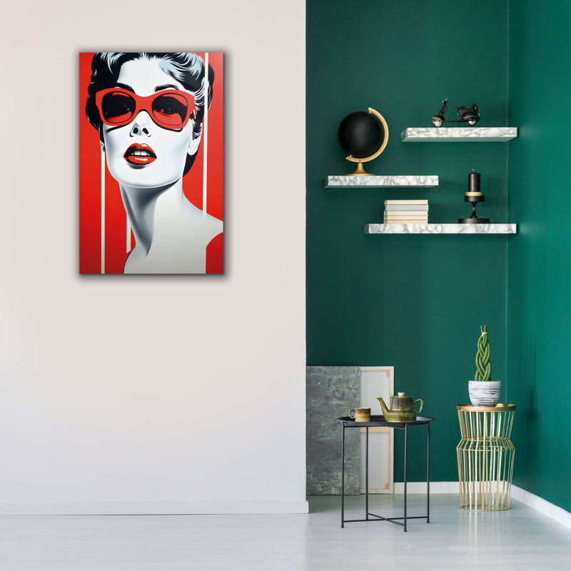 Art mural sur toile Mercer41 «Lady In Red» par Andreas Magnusson, H 40 po x l 26 po x P 1,5 po