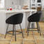Ensemble de 2 tabourets de bar, tabouret de bar rembourré avec dossier, tabourets de bar à hauteur de comptoir pour îlot de cuisine-1484668946
