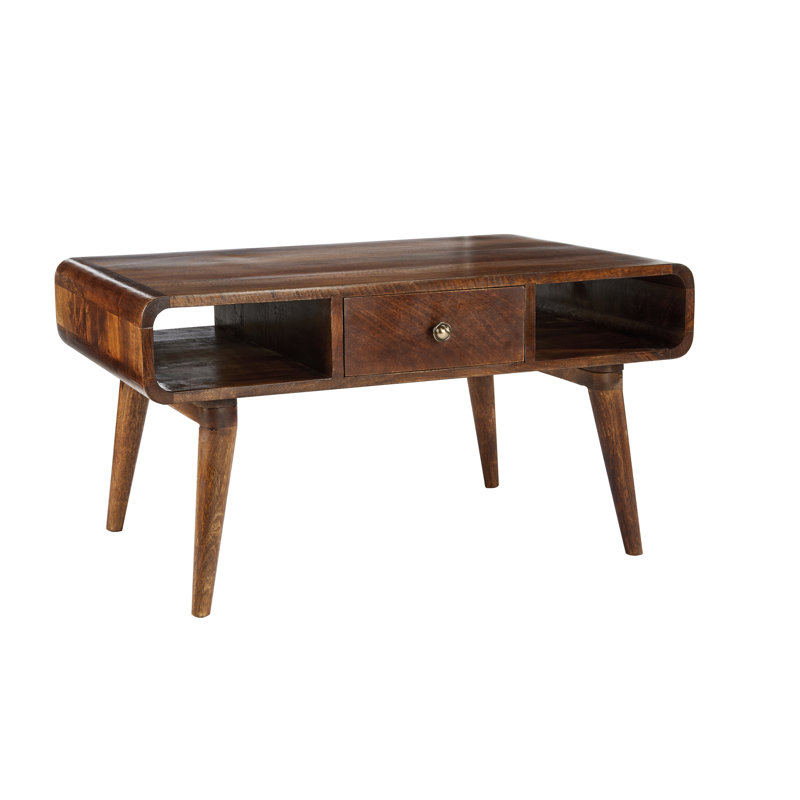 Bingaman Solid Wood Four Leg Coffee Table with Storage