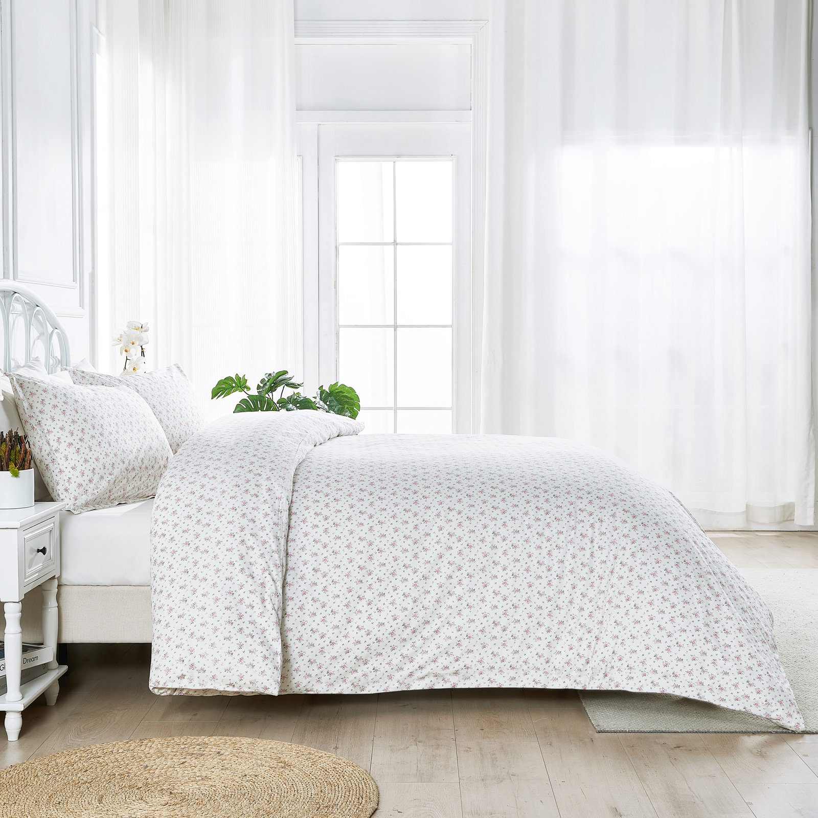Beford Lane Duvet Cover Set, King, Pink
