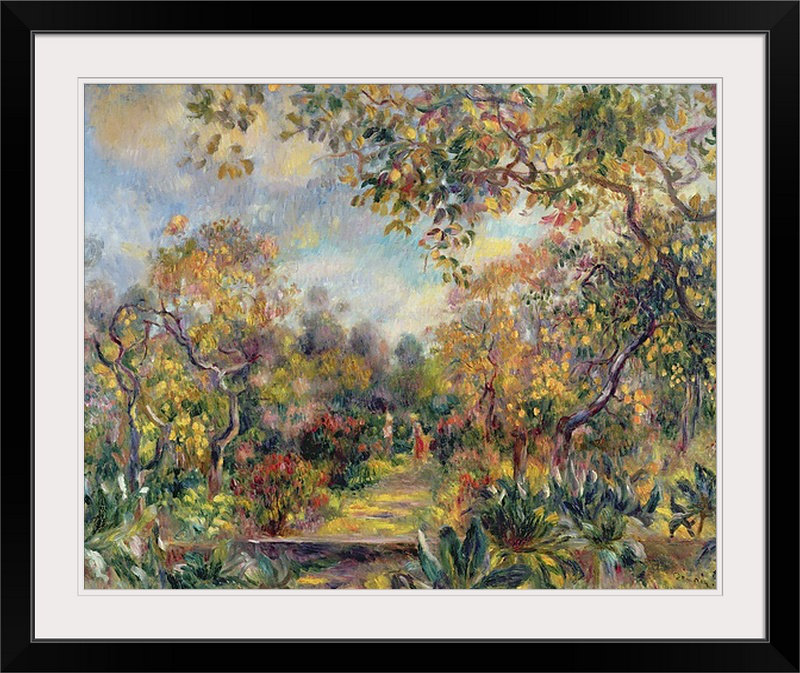 Reproduction d'art, "Paysage à beaulieu, vers 1893" par Pierre-Auguste Renoir, H 20 po x l 23 po x P 1 po, Cadre noir