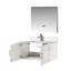 Meuble-lavabo de salle de bain 36 po X P 22 po , Comptoir en quartz blanc, ensemble de robinets et Miroir à DEL-1830679234