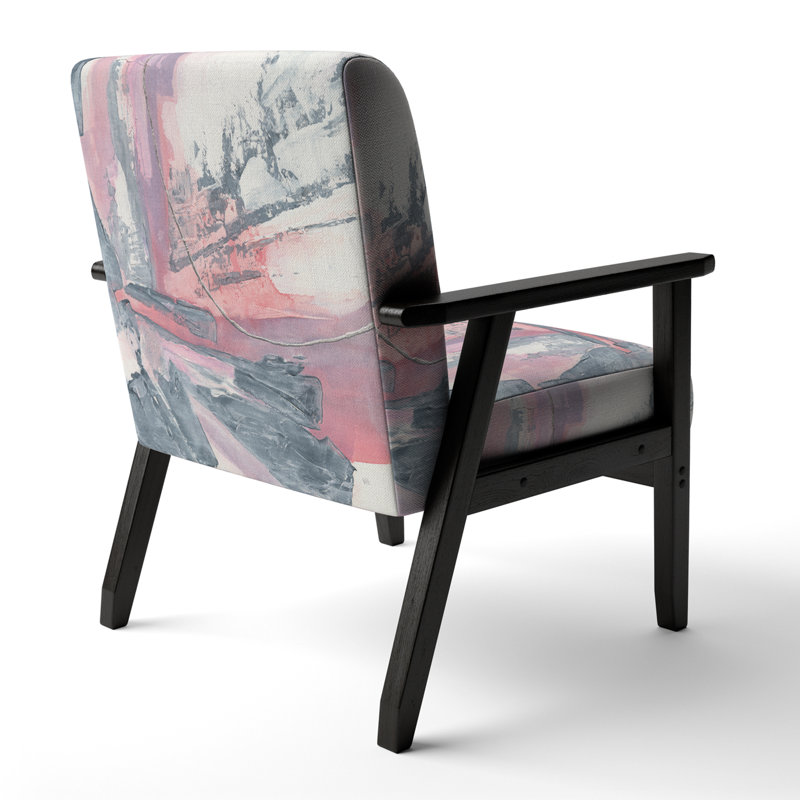 Bulpitt - Durty Shabby Pink Blush I - Fauteuil d'appoint rembourré en velours Shabby Elegance
