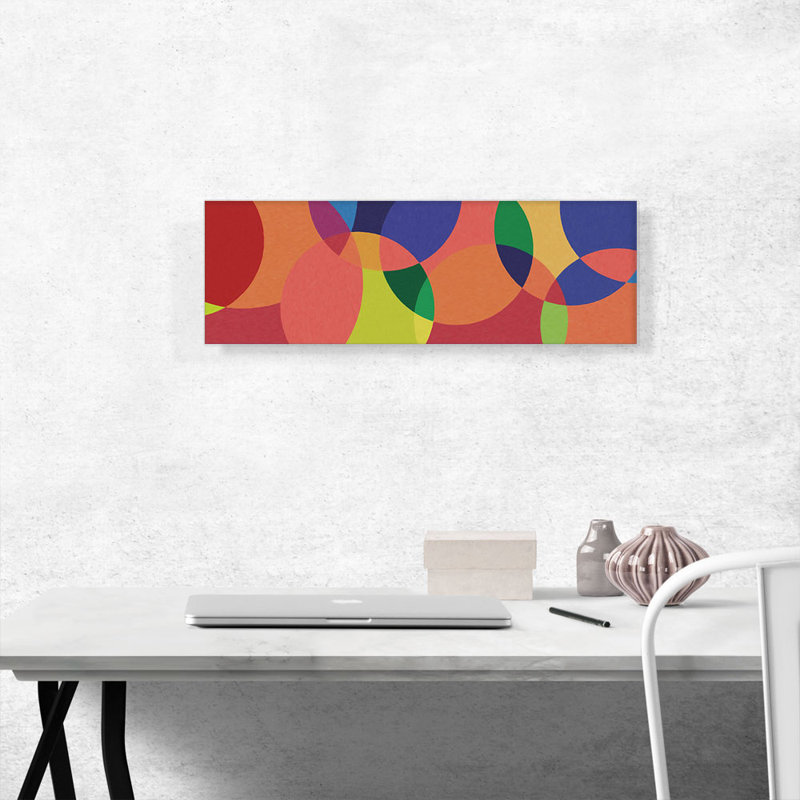 Mid-Century Modern Circles Galore - Reproduction panoramique sur toile tendue, H 12 po x l 36 po x 1,5 po