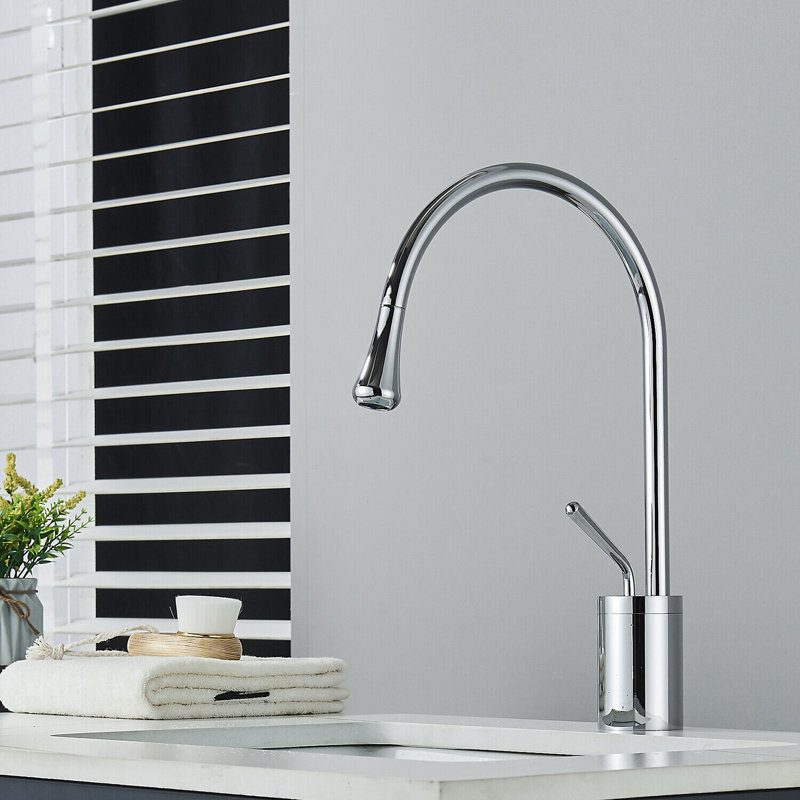 Single-Hole Single-handle Bathroom Faucet with Drain Assembly