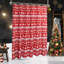 Red Christmas Boho Shower Curtain 90GSM Oxford Polyester | Tree & Snowflake Print, Water-Repellent & Machine Washable Festive Bathroom Decor