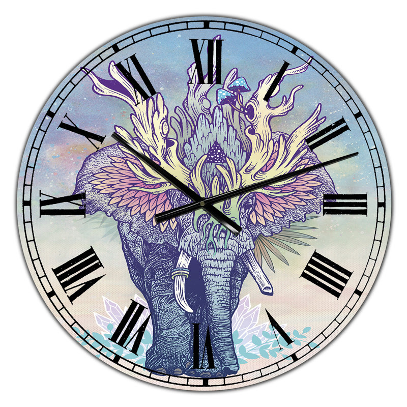 Spirit - Éléphant - grande horloge murale moderne, Surdimensionné