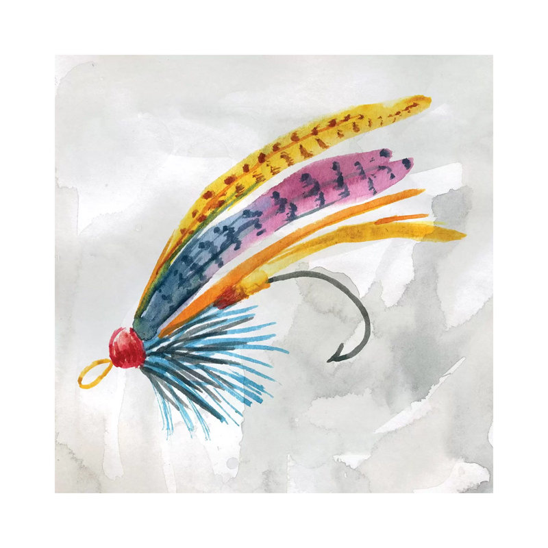 Fly Hook III 1 Piece Wall Art on Canvas, 45.72 cm H x 45.72 cm W x 1.91 cm D, Wrapped Canvas