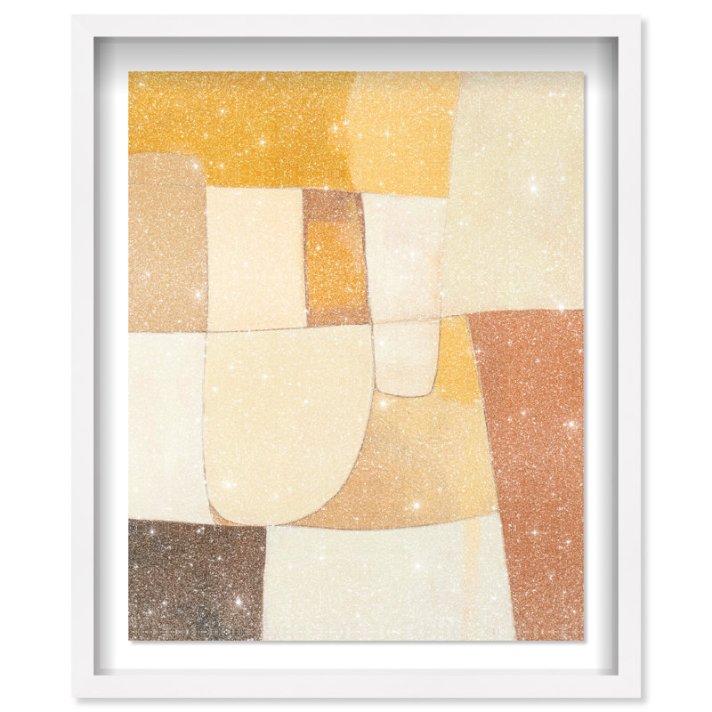 Tawny Hues II Shadowbox Abstract Print by Oliver Gal, Black Frame, 16 x 20, 46.5"H x 37.5"W, White Frame