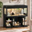 Reptile Terrarium with Cabinet Stand, Lift-Up Mesh Top, Sliding Acrylic Doors, Side Windows, Storage Shelves and Power Outlet-138115429
