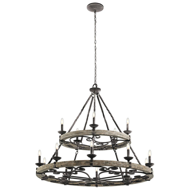 Schirado 15 - Light Waggon Wheel Chandelier