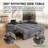65" 3-in-1 Convertible Sofa Bed with Pull-Out Sleeper & Swivel Side Table, Modern Corduroy Upholstered Couch for Living Room, Gray-1899455369