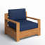 Qube Outdoor Teak Lounge Chair-743628868-743628865