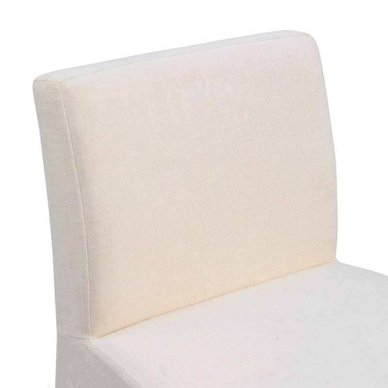Tabouret Gramercy, Tissu beige texturé en lin