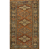 Rustic Tribal Geometric Antique Late 19th Century Caucasian Soumak Flatweave Rug