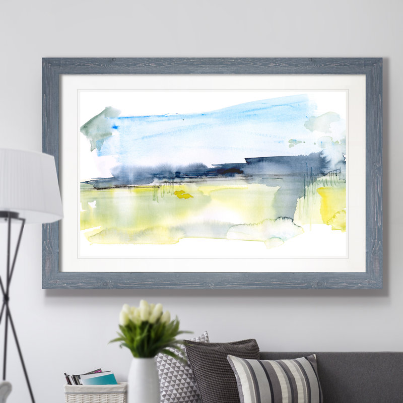 « paynes gray plains i » par paul cezanne-reproduction de photo encadrée, Encadré imprimé gris, H 28 po x l 38 po x P 1,25 po