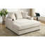 Chaise longue de 55 po en tissu chenille, station de charge, porte-gobelets et coussins amovibles en chenille crème moderne, station pour soirées tranquilles