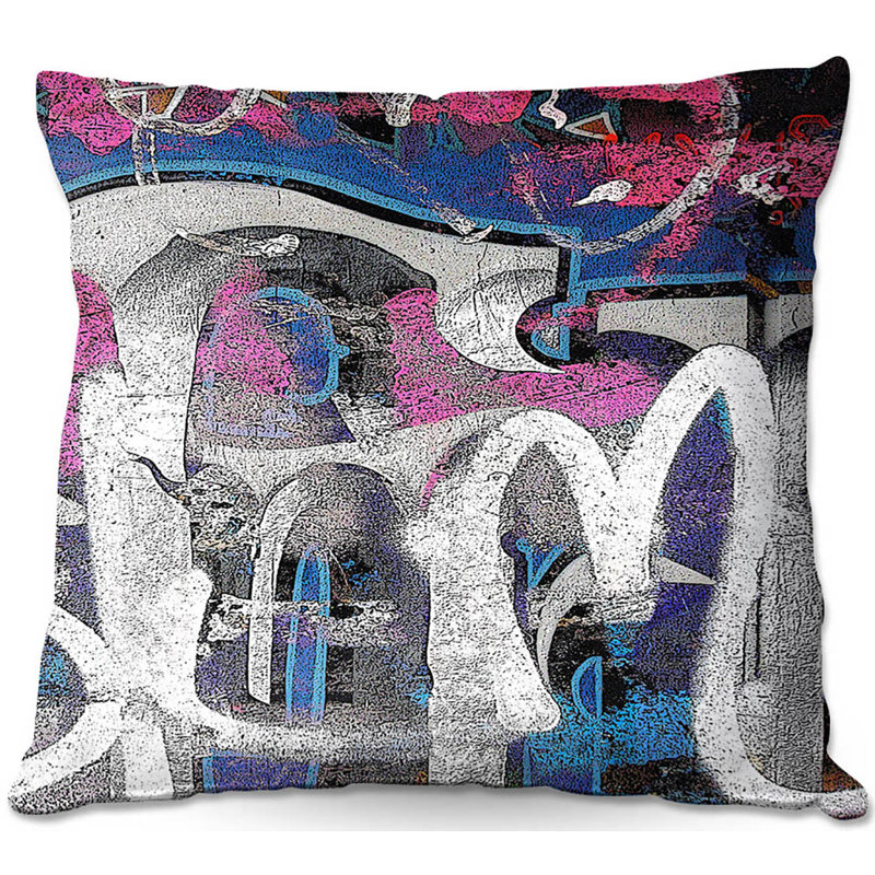 Housse d’oreiller carrée et insert 1 graffiti , 18 po x 18 po