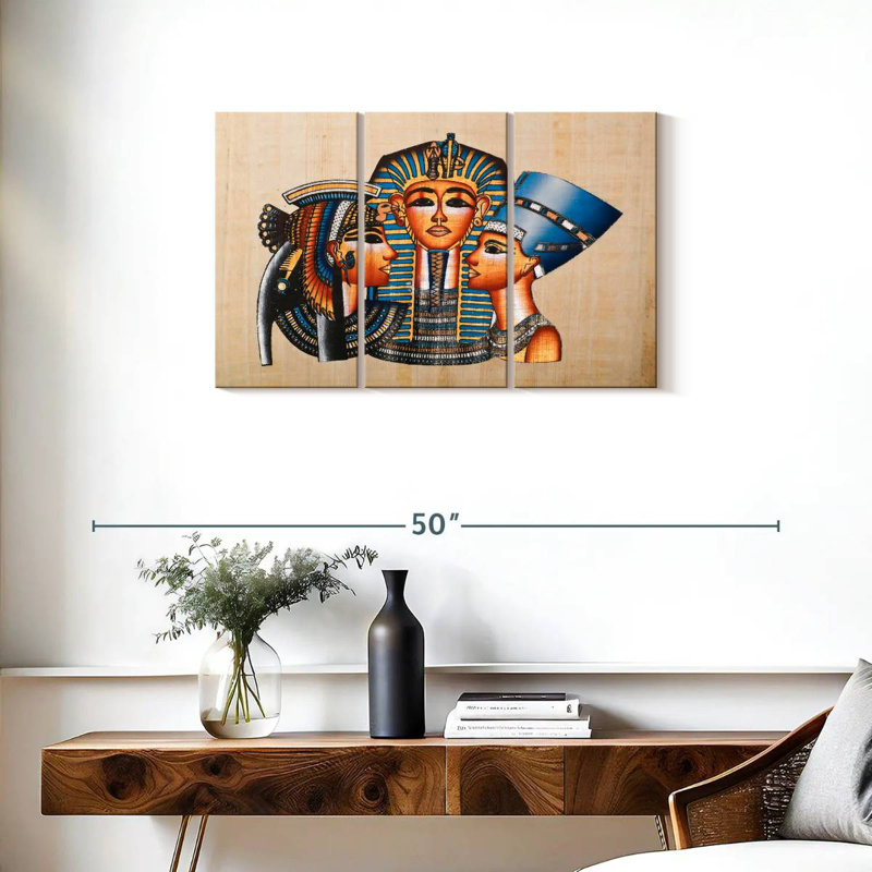 Leisha King Tut et Néfertiti, H 20 po x l 33 po