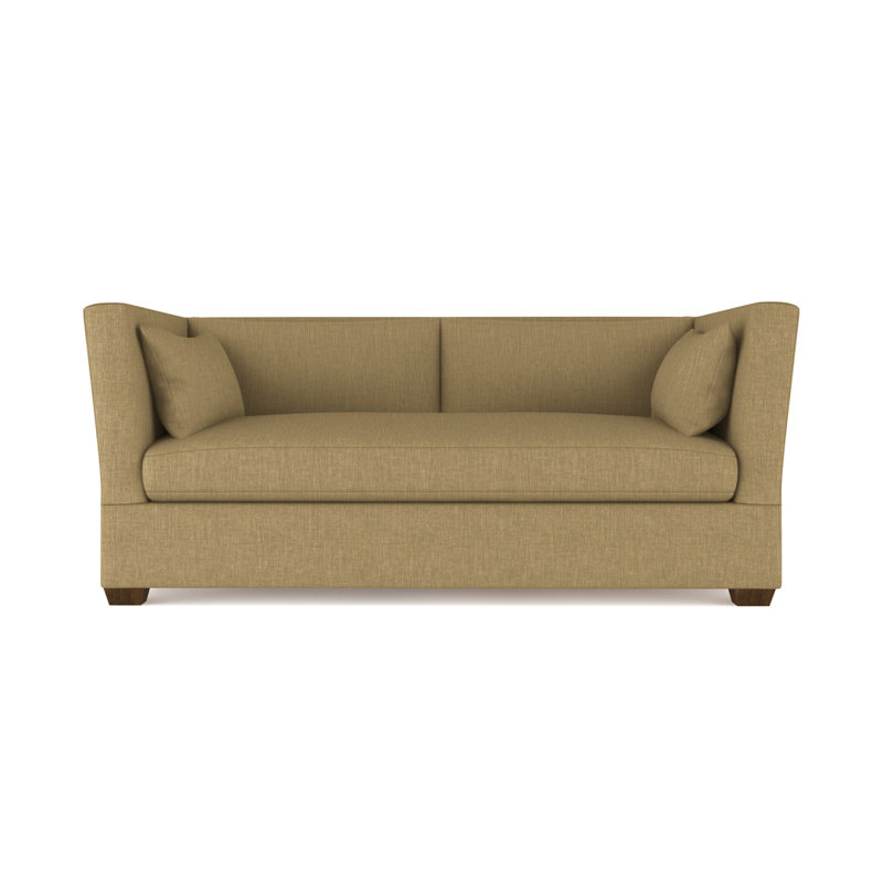 Canapé Rivington, H 31 po x l 84 po x P 37 po, Tapis massepain en lin à tissage carré, Patiné