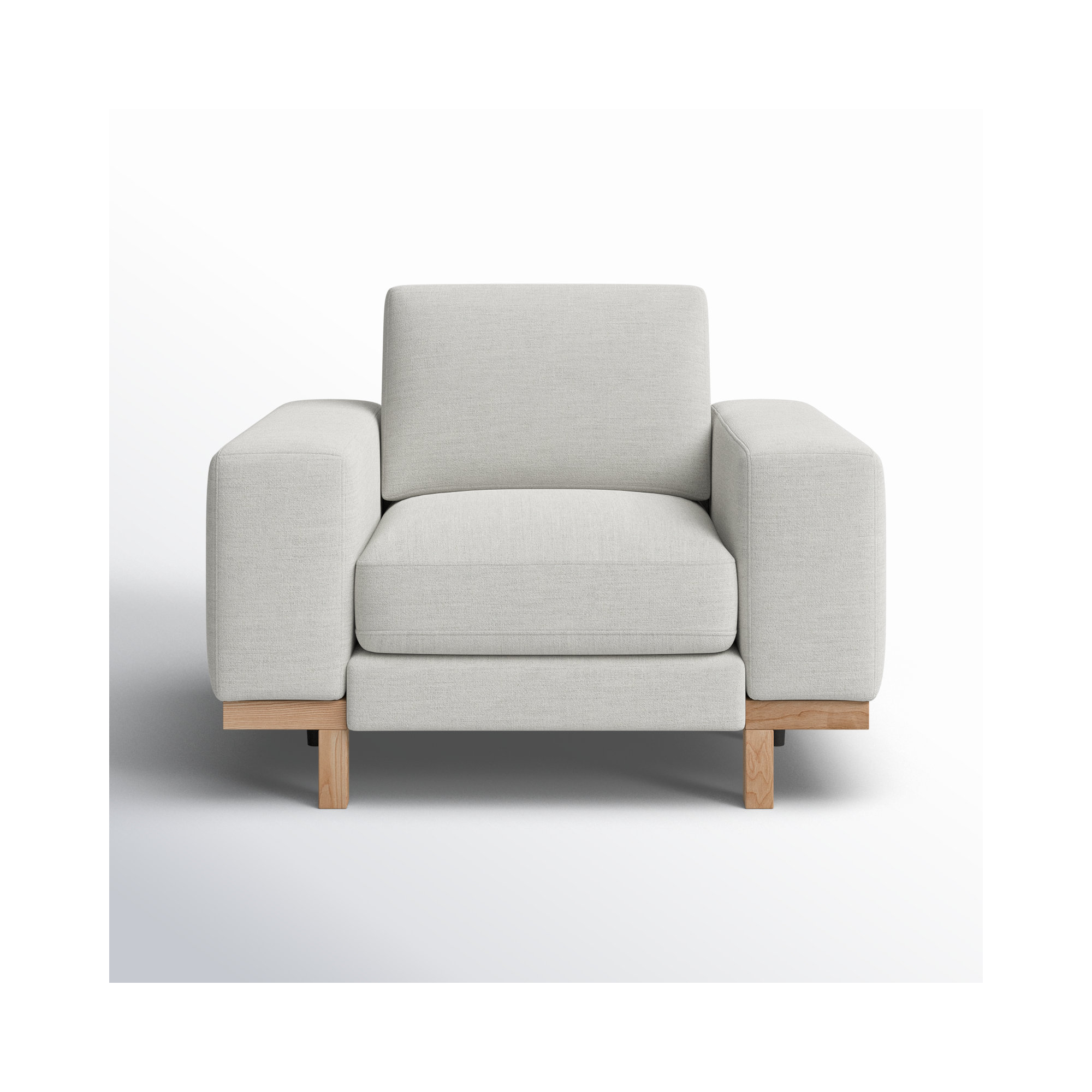 Arnette Upholstered Armchair, Brent Light Grey Basketweave