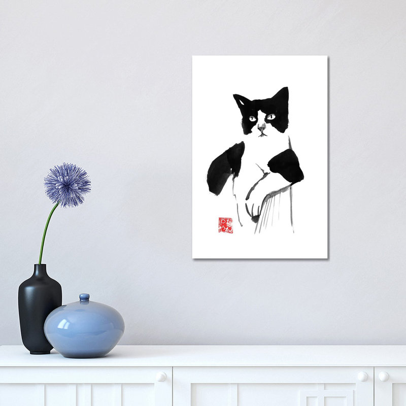 Cool Cat 1 Piece Painting on Canvas, 30.48 cm H x 45.72 cm W, Wrapped Canvas