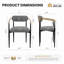 Chaises de salle à manger modernes COLAMY MATRIX, hauteur d'assise standard de 49,5 cm (19,5 po), grises-132666001