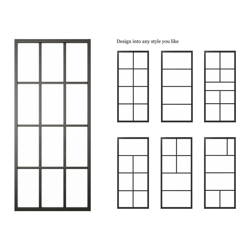 84'' Glass without Installation Hardware Kit Barn Door, 42" x 84"