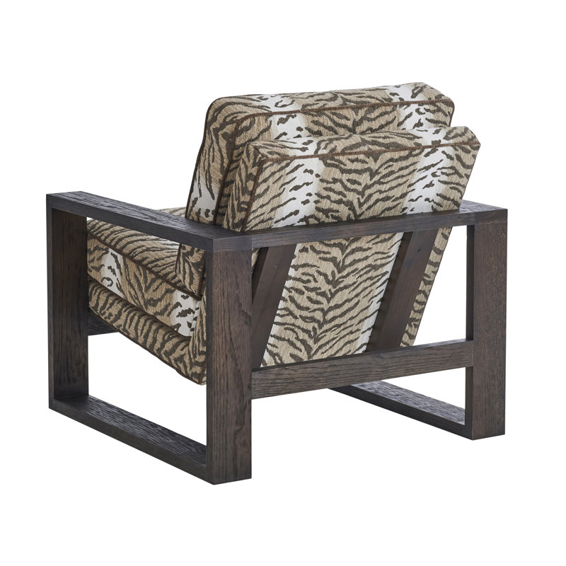 Barclay Butera Upholstery Armchair, Gray/Brown/White Polyester Blend, Arrowleaf