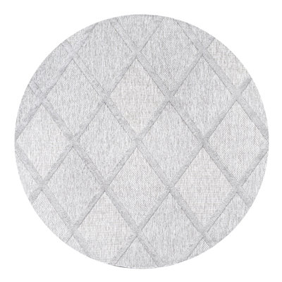 Tapis gris clair intérieur / extérieur Briano Diamond Trellis