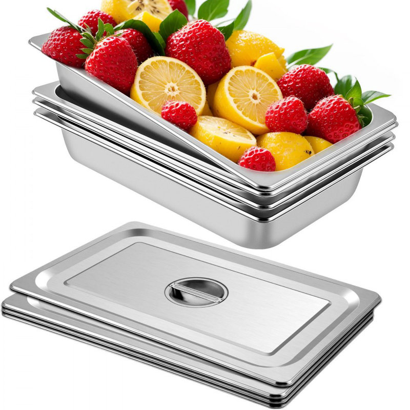 Paquet de 4 casseroles de table à vapeur 20,9 po x 12,8 po x 3,9 po profondeur 13L