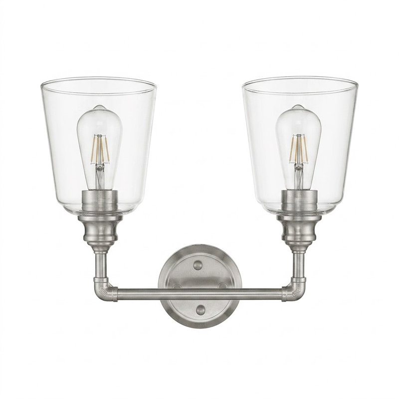 Éclairage pour meuble-lavabo à 2 lumières Kedzie, Nickel brossé