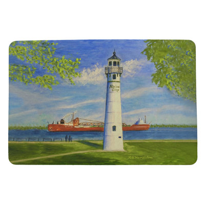 Tapis d'extérieur antidérapant 50 po x 30 po Marine City Lighthouse
