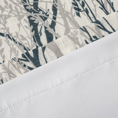 Tree Branch Linen Lined Double Layer Thermal Insulated Room Darkening Blackout Valance