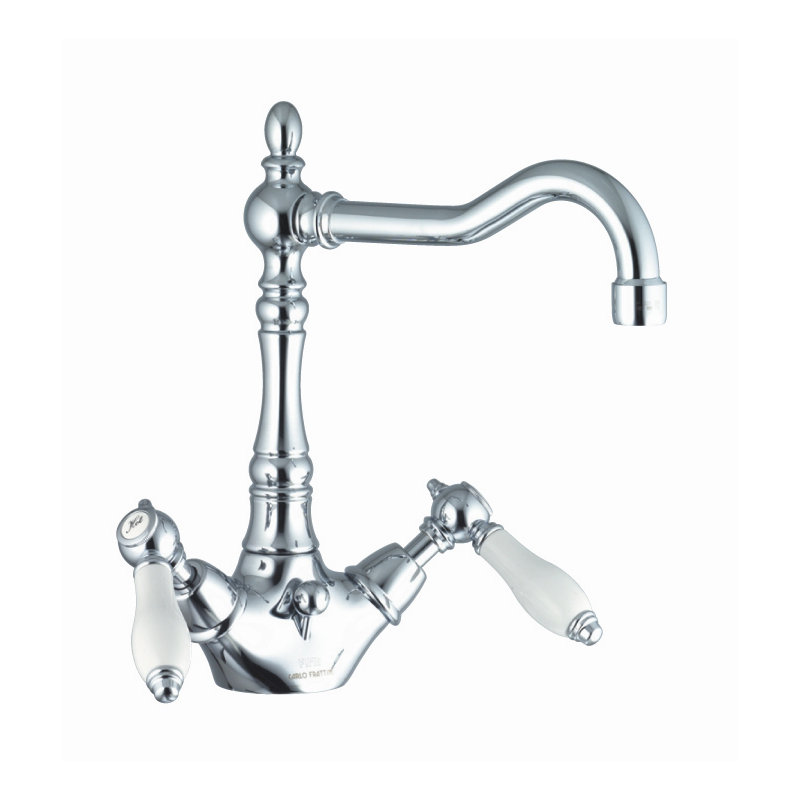 Herend Single-Hole 2-handle Bathroom Faucet, Brushed Nickel, With Swivel Spout